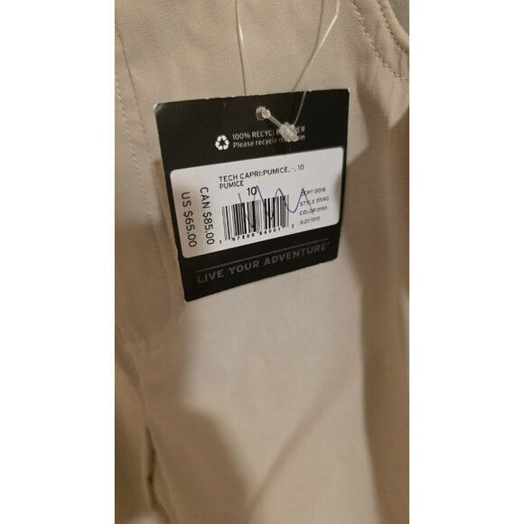EDDIE BAUER Tech Capri Pants Womens 10 Pumice Cargo Nylon Stretch UPF 50+ NWT - Picture 5 of 11
